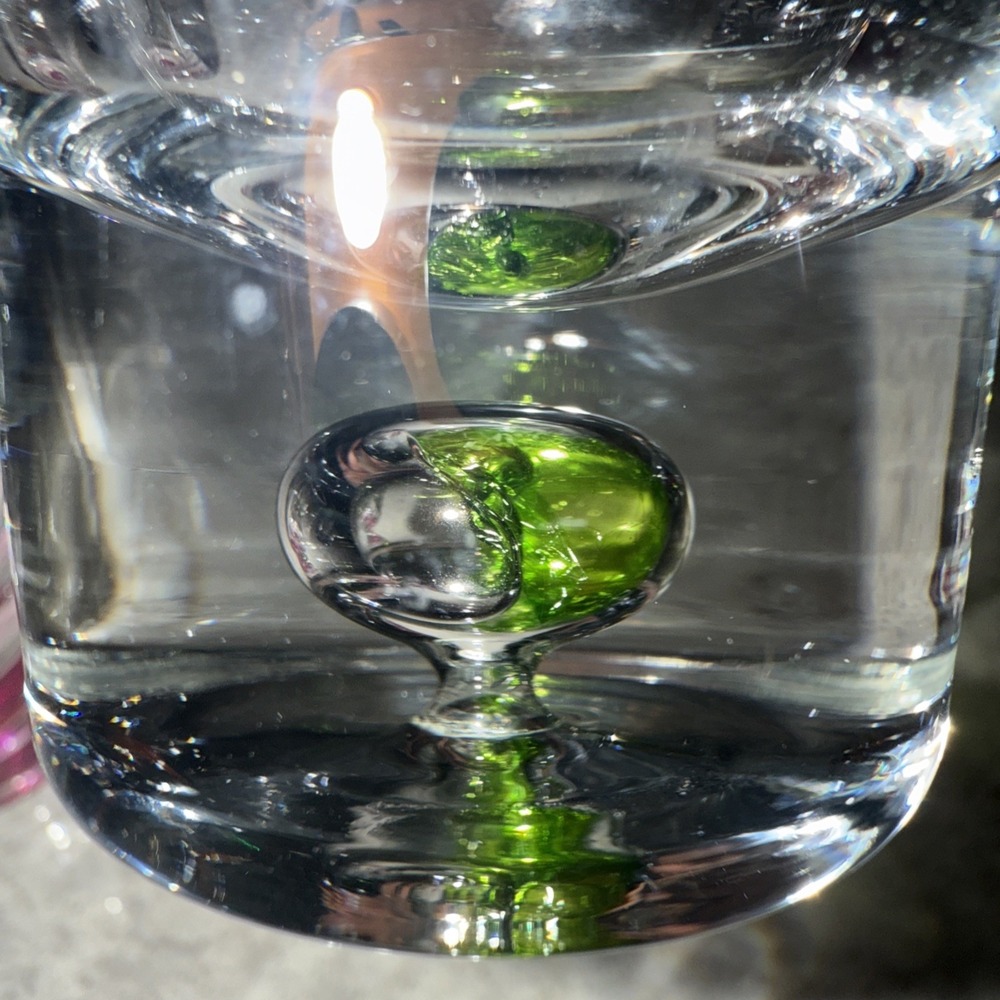 Set of 6 Shot Glasses Suspended Colored Bubble Base Barware - Picture 9 of 11